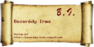 Bezerédy Irma névjegykártya